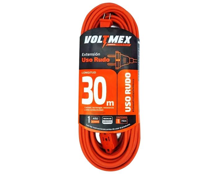 Extensión uso rudo 30 metros 2x18 AWG VOLTMEX