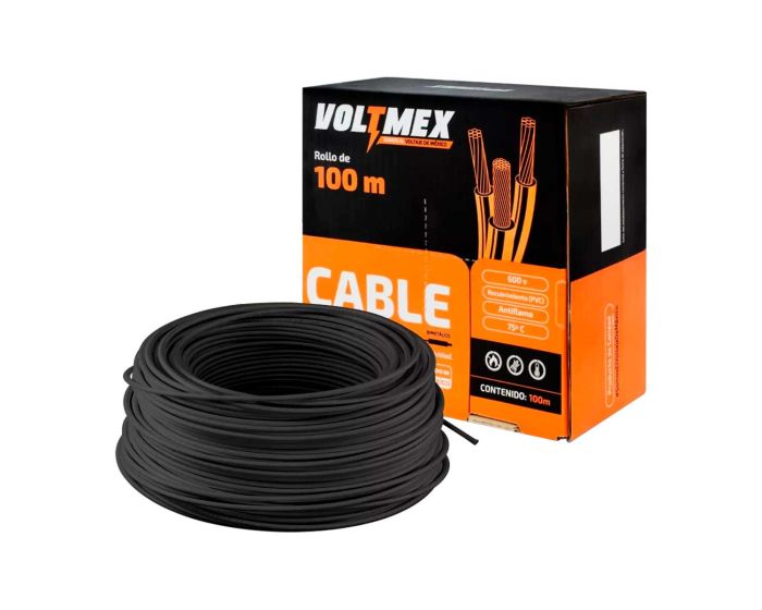 Cable eléctrico THW calibre 10 negro 100 metros VOLTMEX