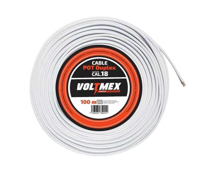 Cable pot duplex calibre 18 100 metros VOLTMEX
