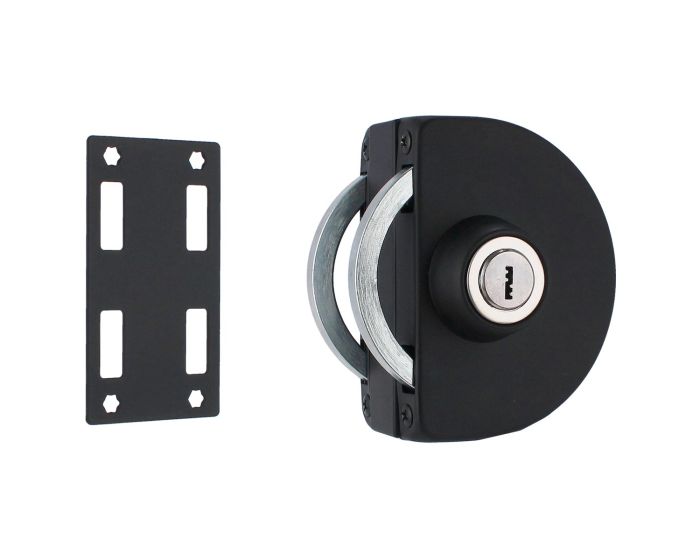Cerradura de gancho con contra para muro negro mate XH2801N Axcent