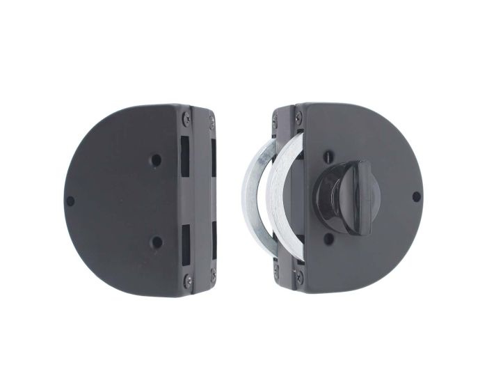 Cerradura de gancho con contra para puerta de vidrio negro mate XH82803B Axcent