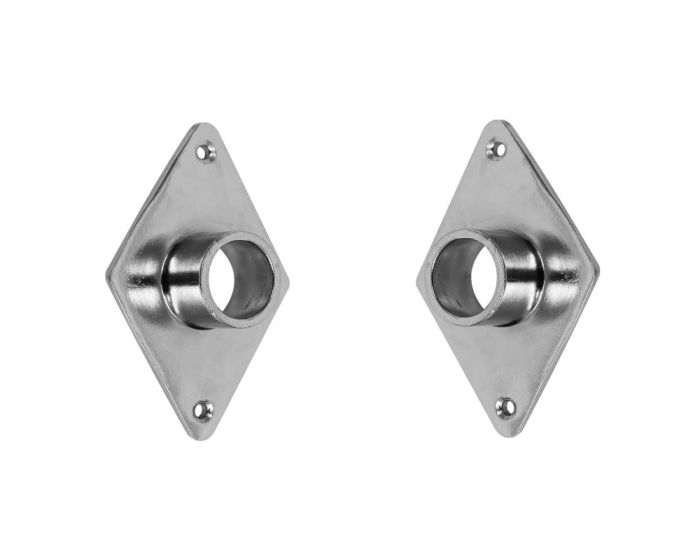 Soportes fijos rectangulares para tubo 1" cromo Lusar