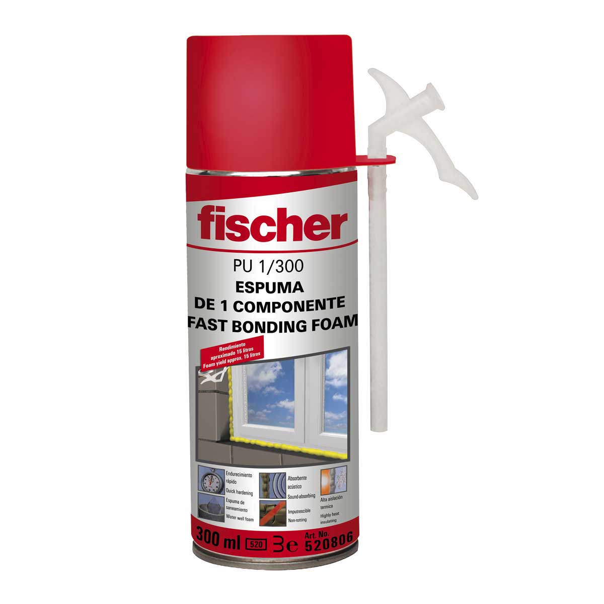 Espuma de 1 componente unión rápida PU 1/300 Fischer