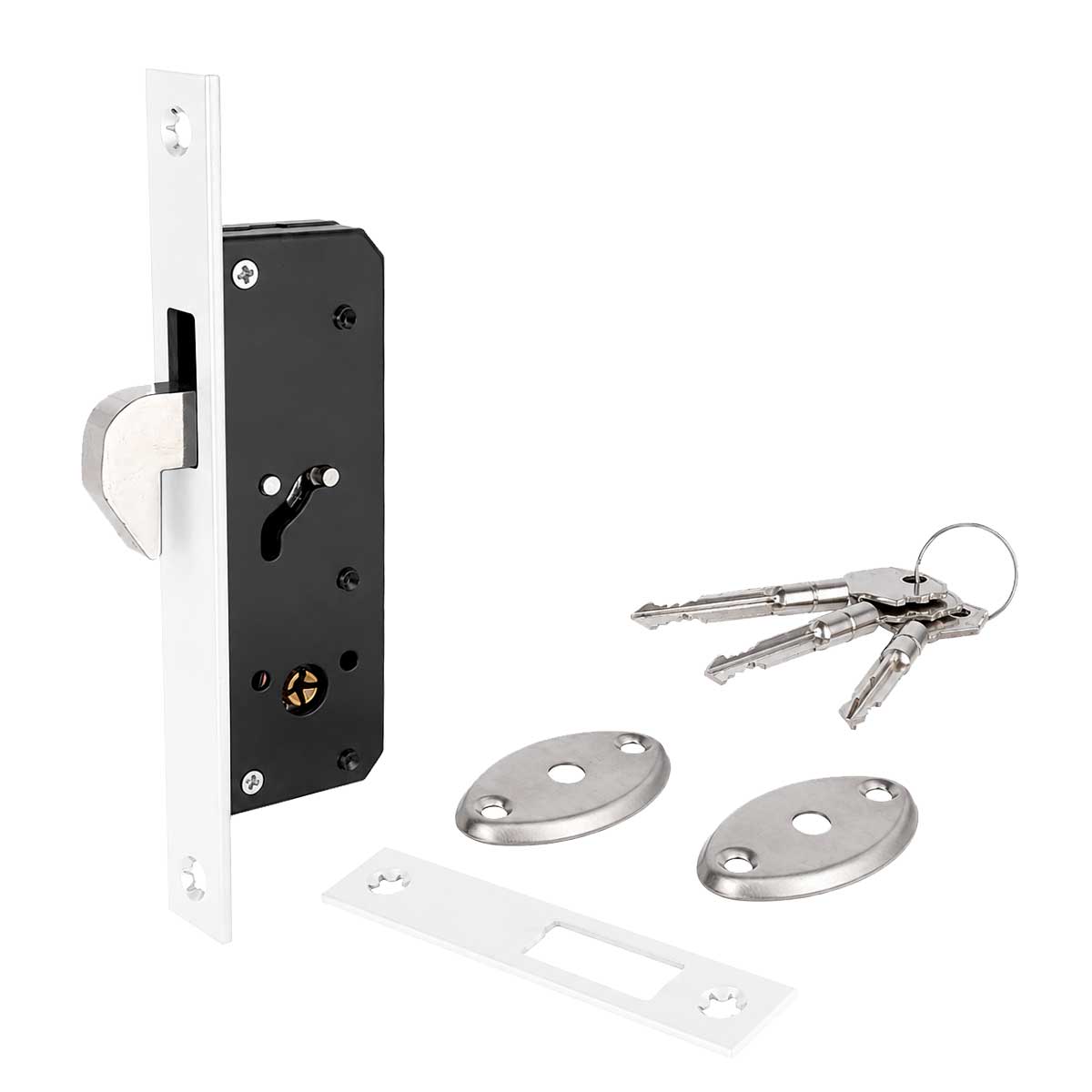 Chapa de gancho blanca para puerta de aluminio DL003-W Axcent