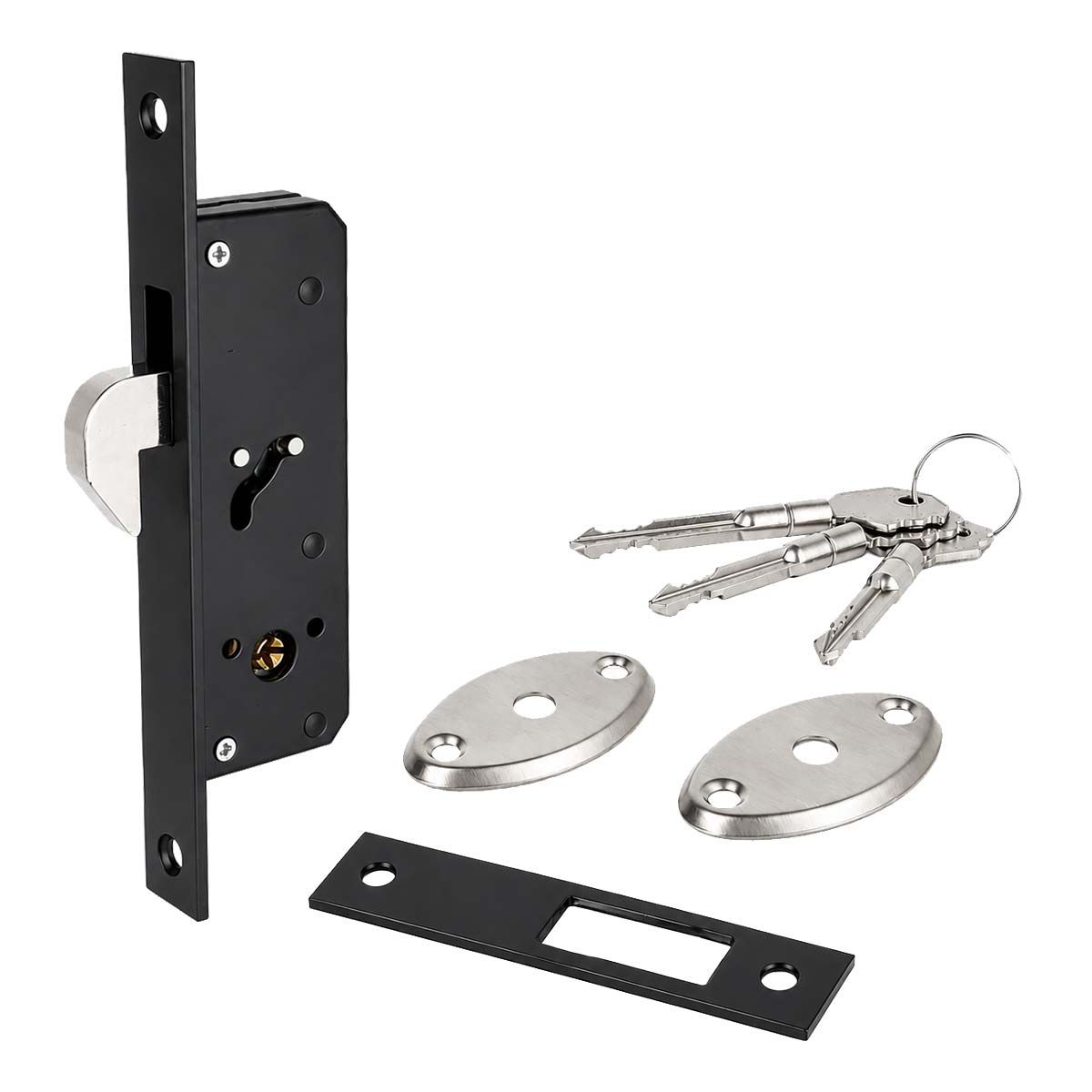 Chapa de gancho negra para puerta de aluminio DL003-B Axcent