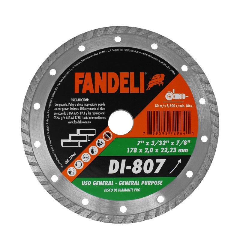 Disco diamantado de 7" Rin Turbo 72964 Fandeli 