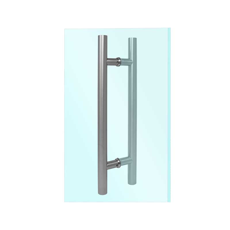 Jaladera tipo "H" 45 cm para puertas de cristal satín BRK341 Bruken