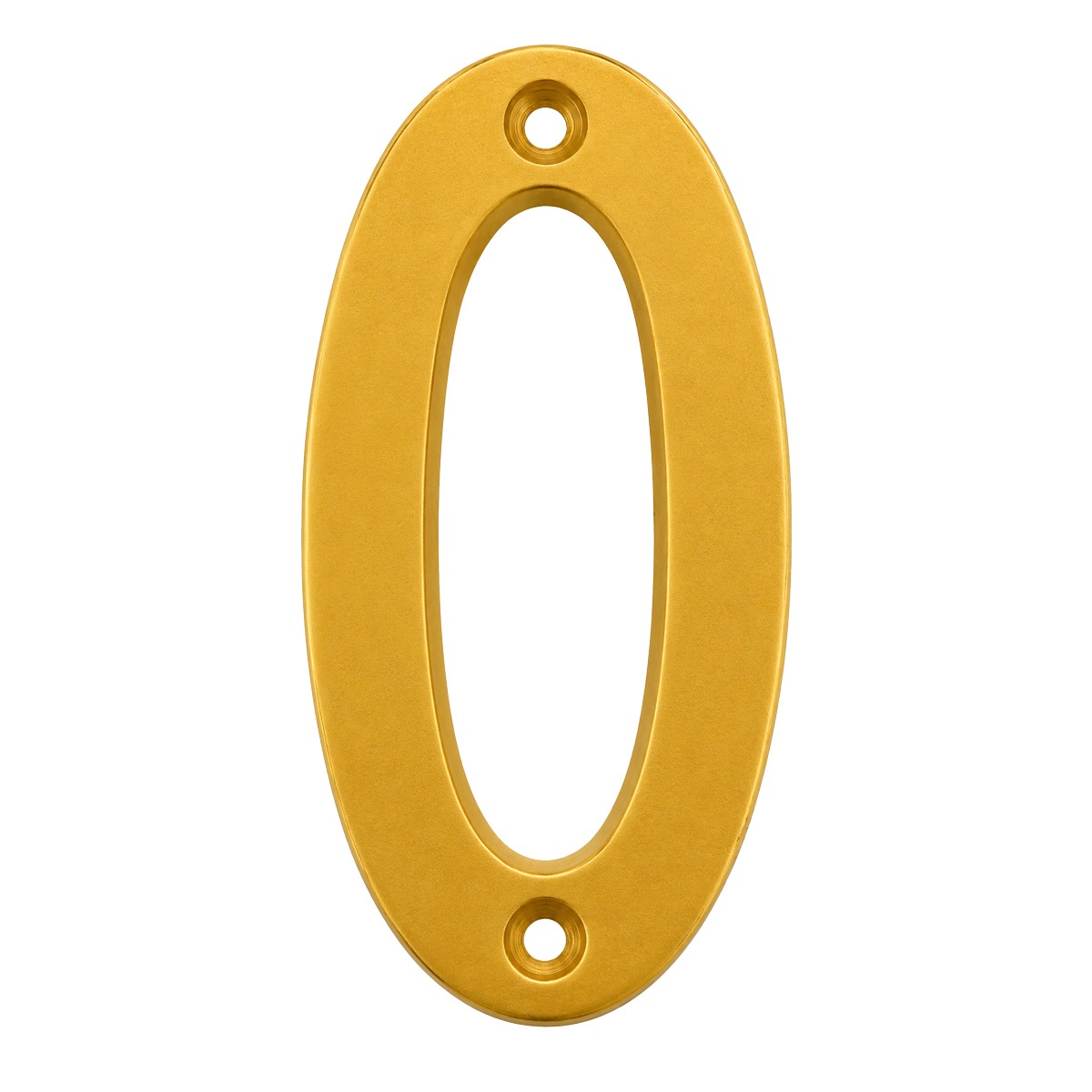 Letra "O" decorativa 83 mm de aluminio dorado
