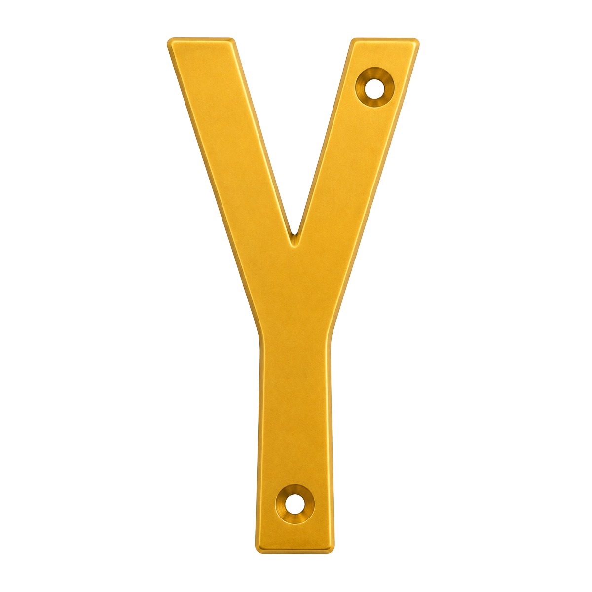 Letra "Y" decorativa 83 mm de aluminio dorado