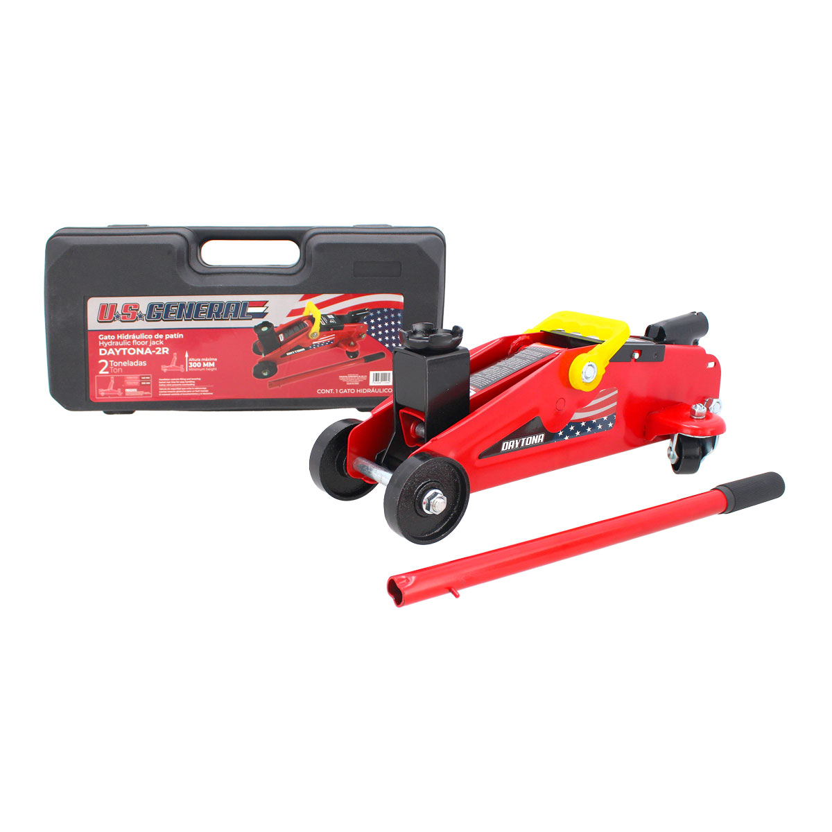 Gato Hidráulico de patín 2 toneladas rojo DAYTONA-2R US GENERAL