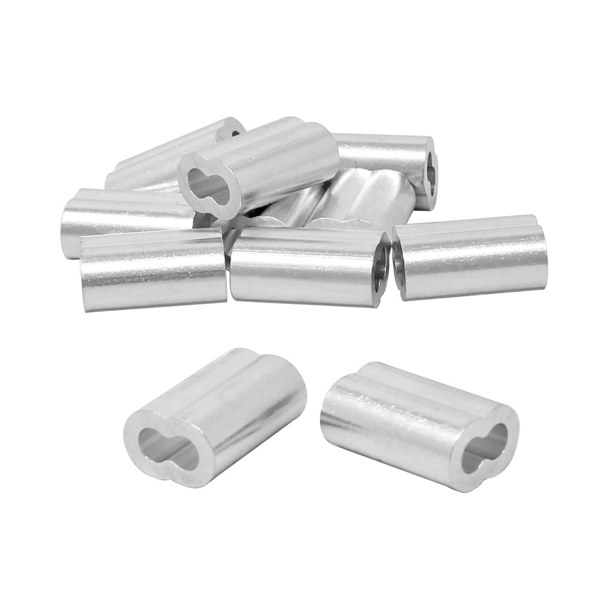 Casquillo doble de aluminio para cable 3/16" con 50 piezas 217115 OBI