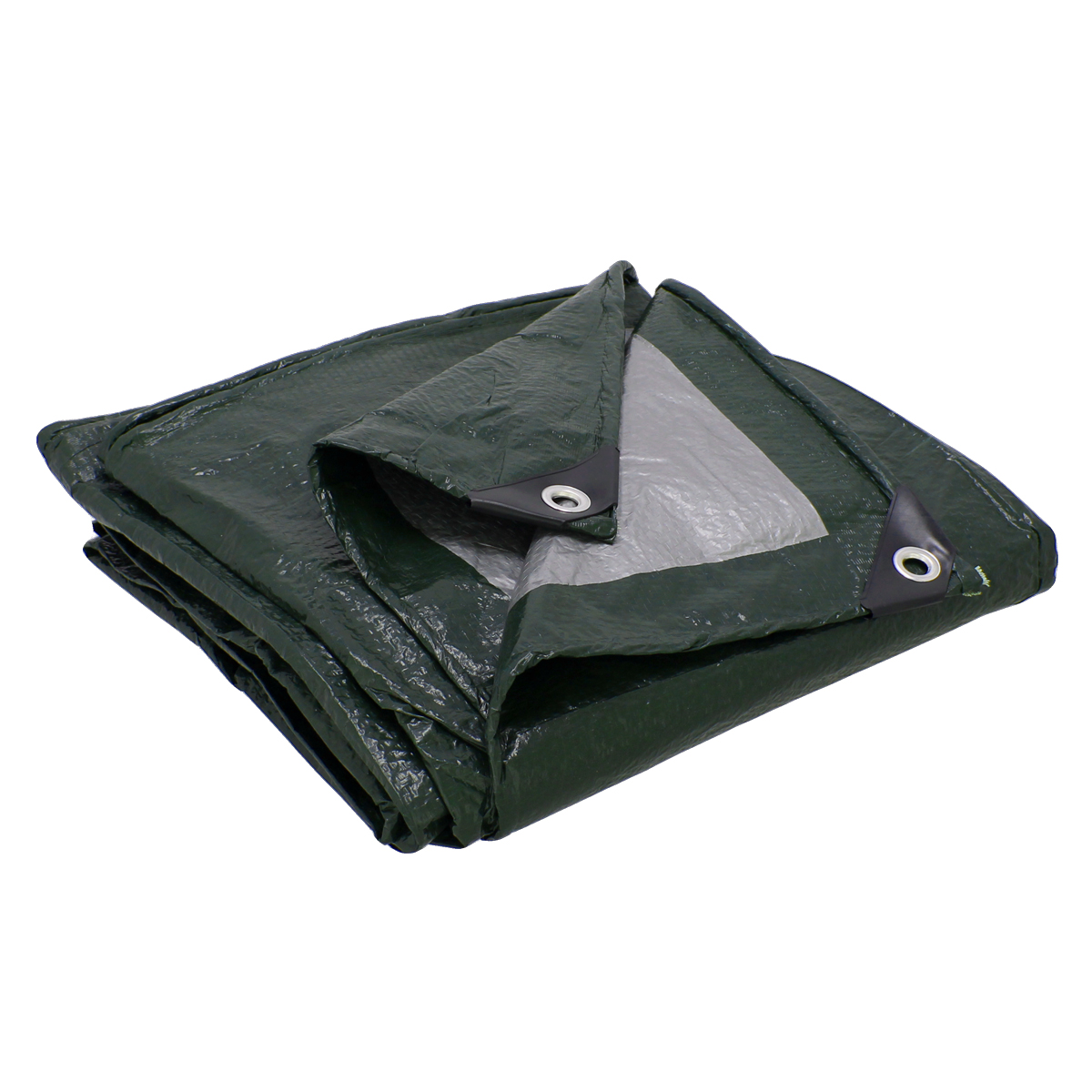 Lona verde / gris de polietileno uso ligero 3.6 x 5.5 metros 