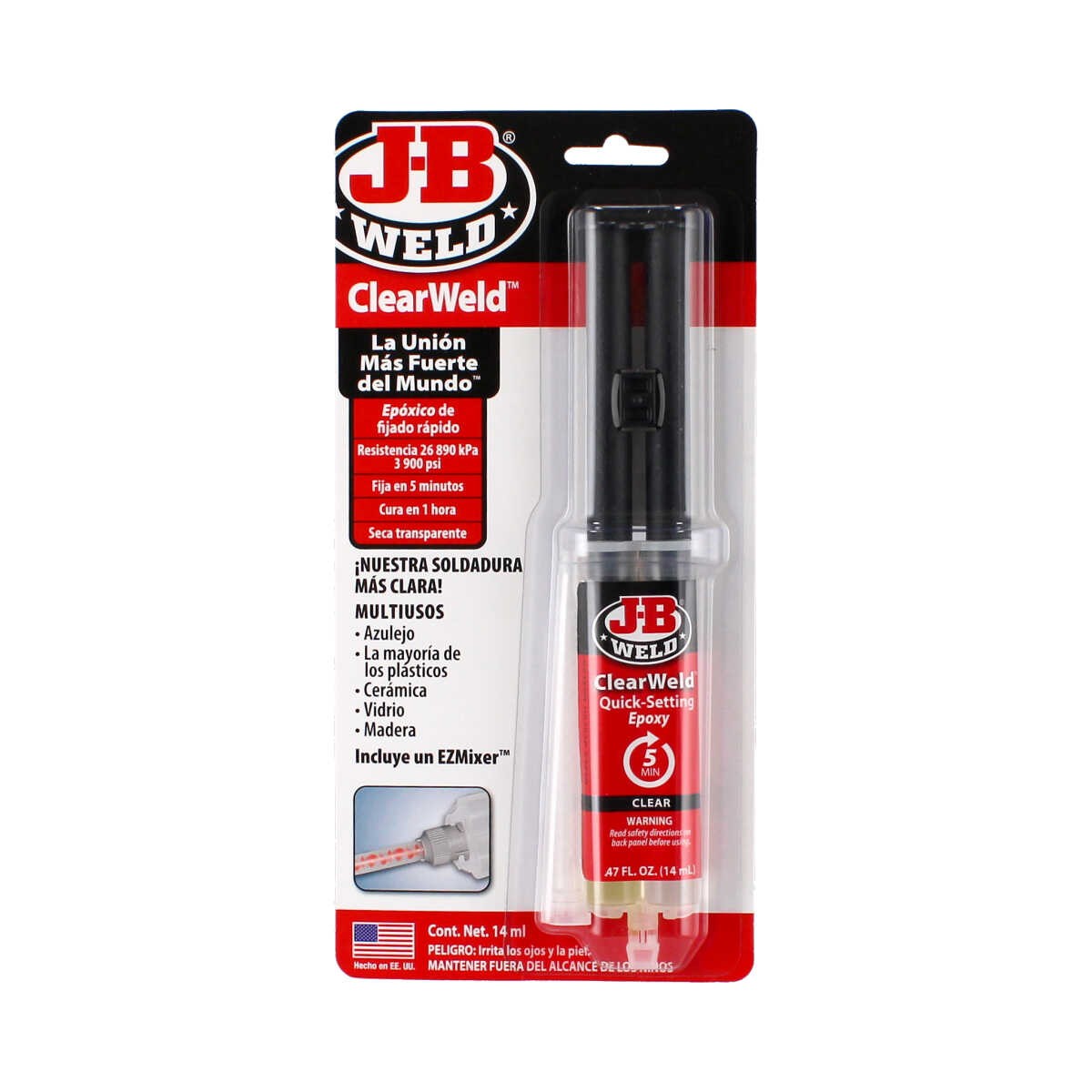 Pegamento epóxico con aplicador transparente ClearWeld 14 ml 50114SPA JB-WELD