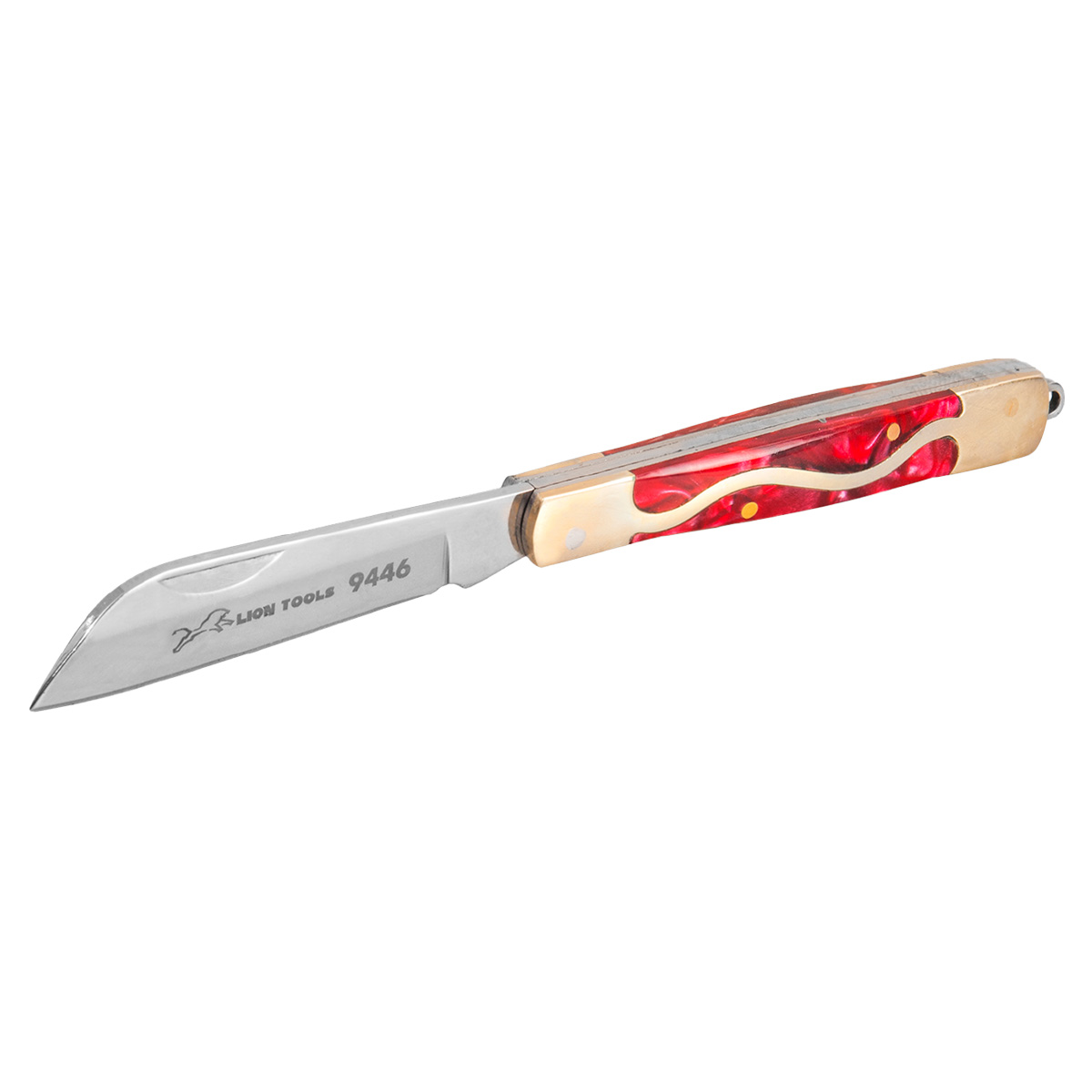 Navaja 2-1/2" mango de concha roja 9446 Lion Tools
