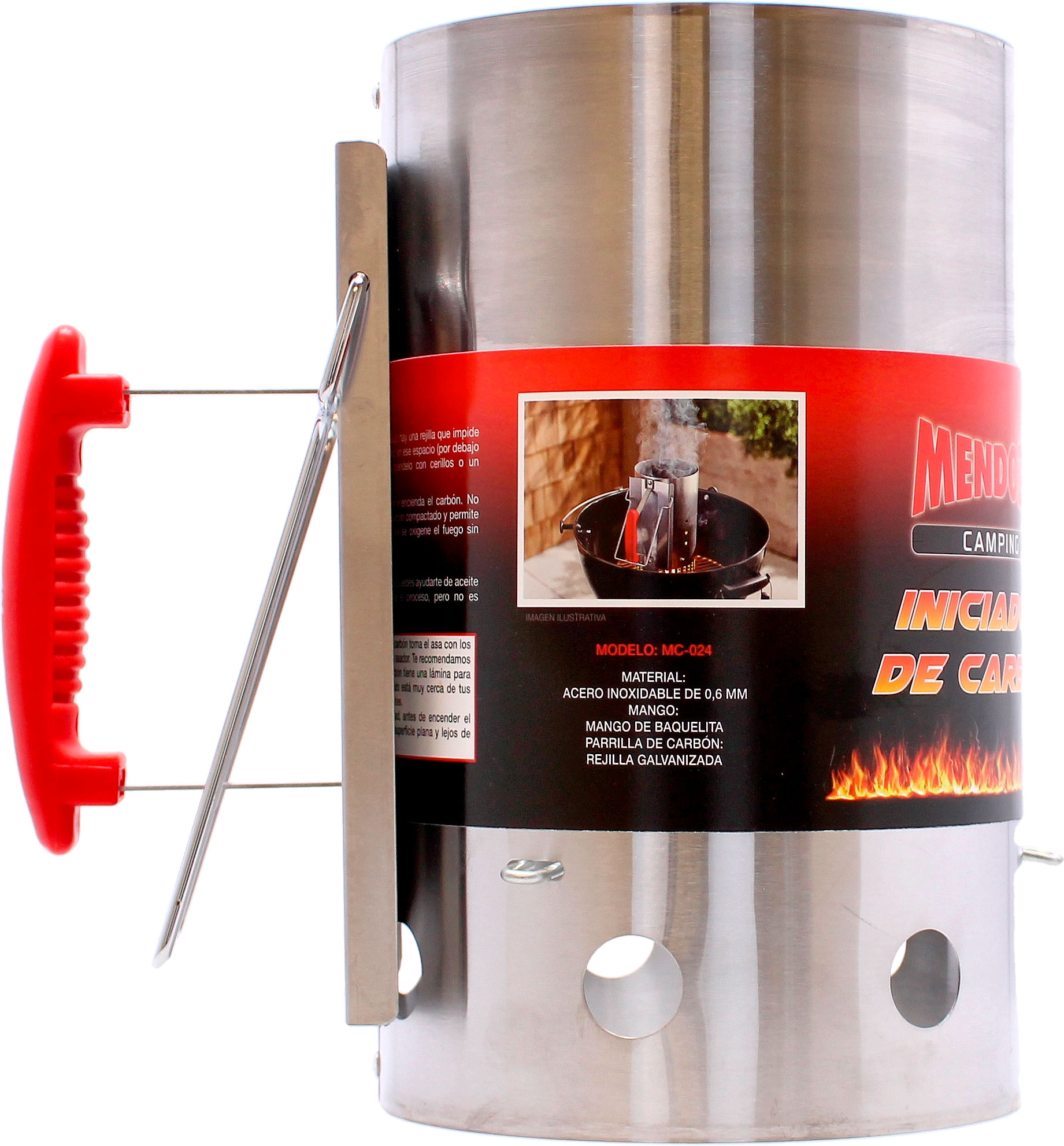 Bote Iniciador de carbon para asador MC-024 Mendoza