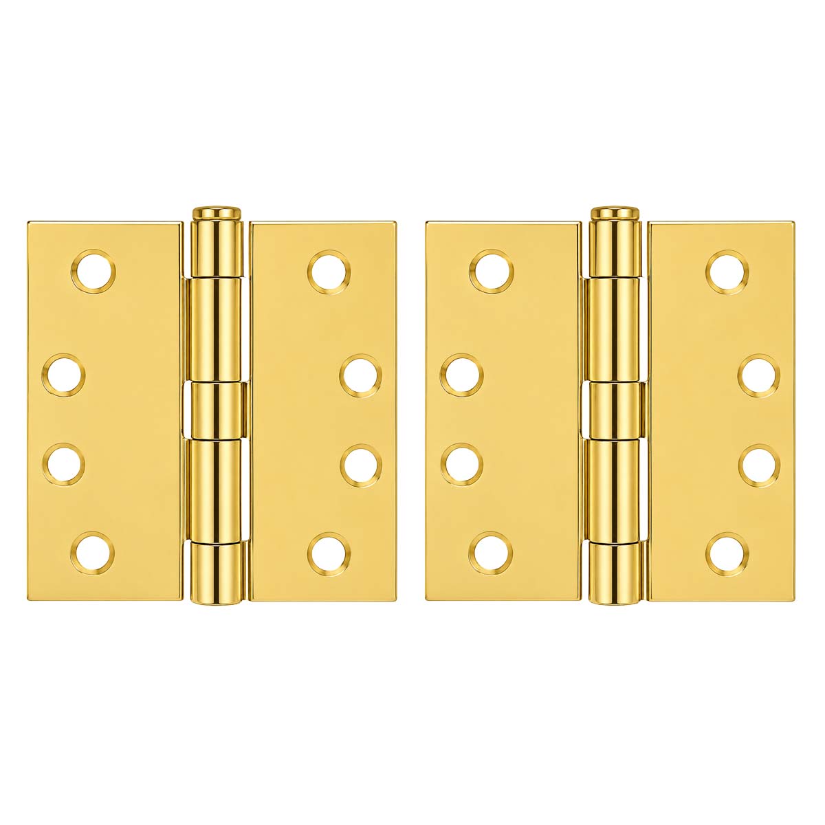 Bisagra 4" X 4" cabeza plana con perno fijo latón brillante 1457 Veker