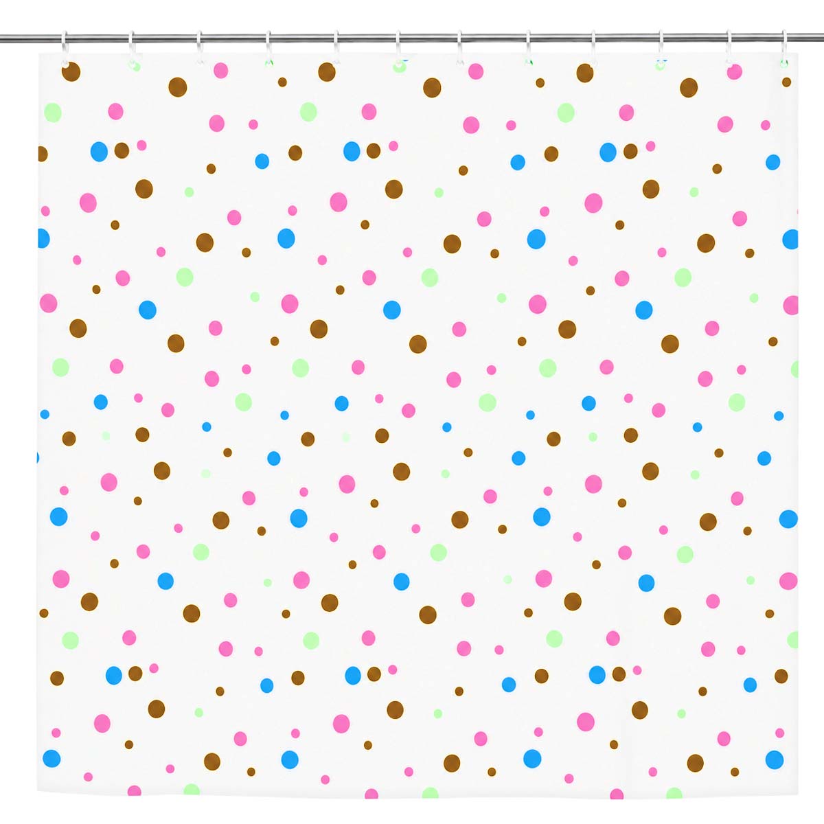 Cortina para baño decorativa blanca con ganchos de 180 x 180 cm