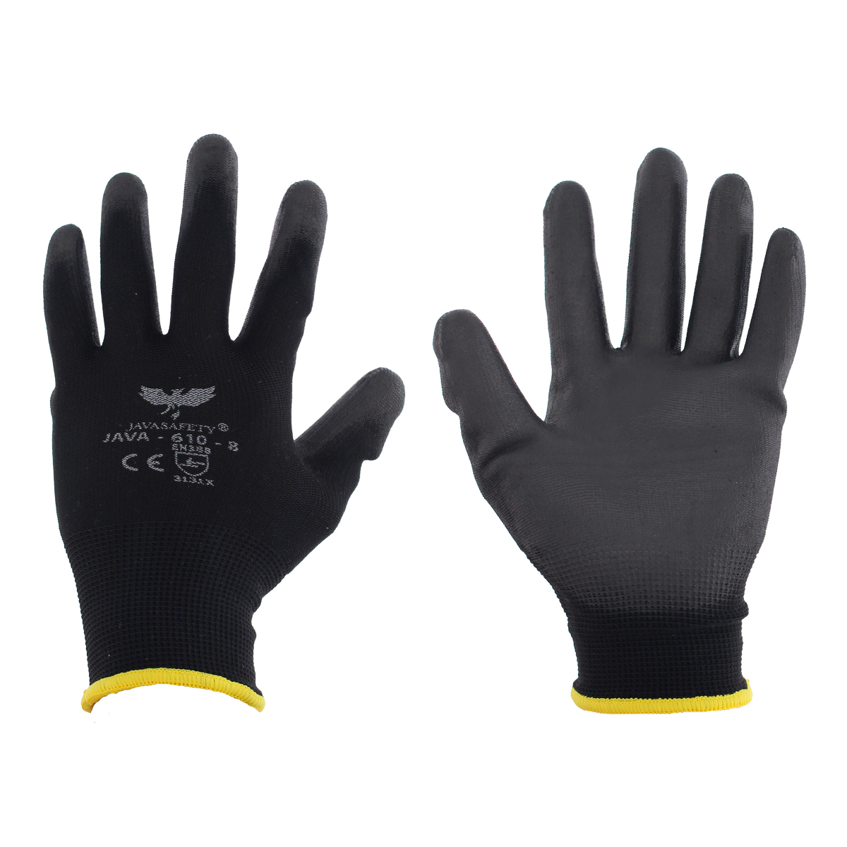 Guante de nylon con poliuretano gris 610-8 JAVASAFETY
