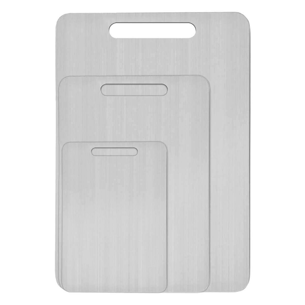 Set de 3 tablas de cortar de acero inoxidable GJ765