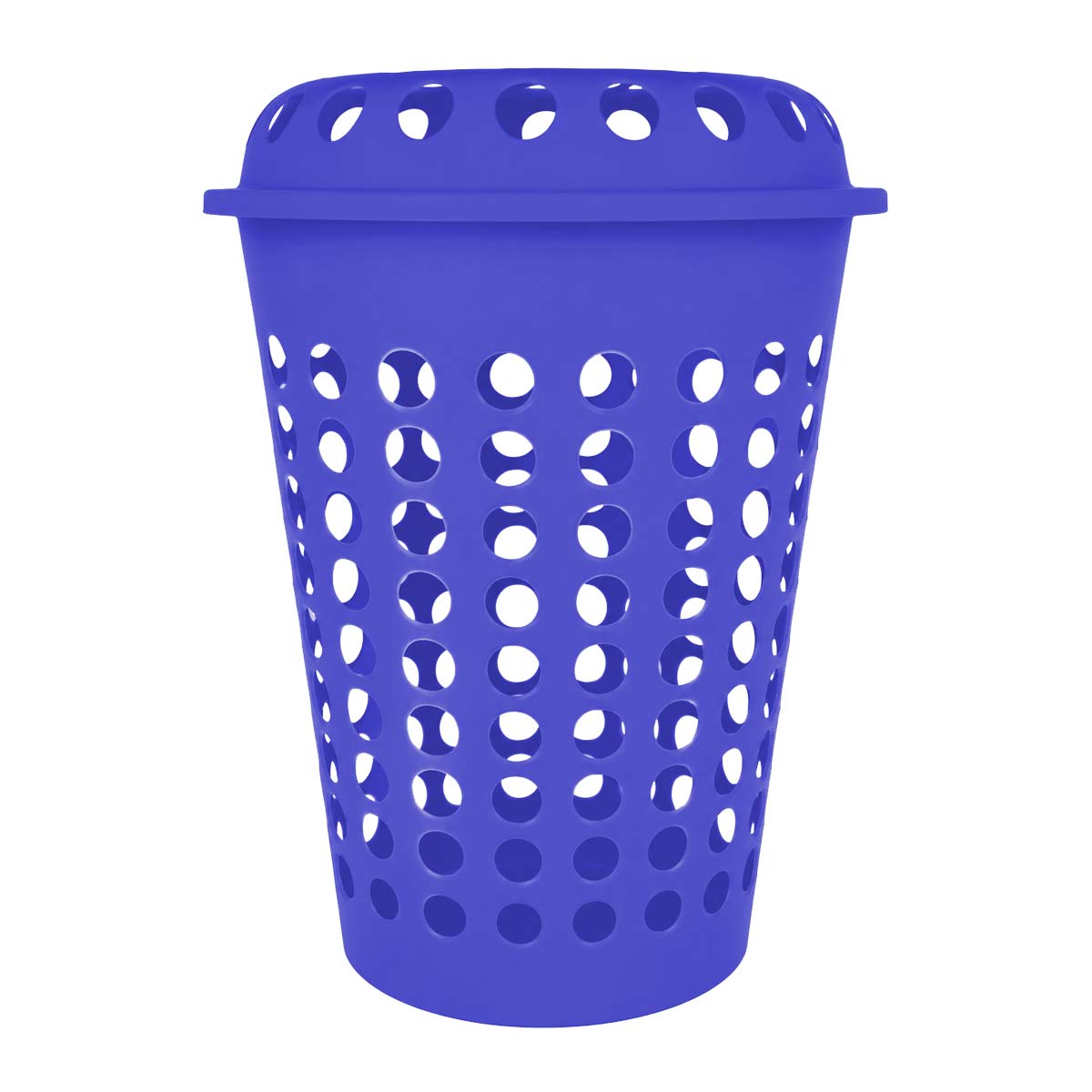 Cesto para ropa plástico con tapa azul