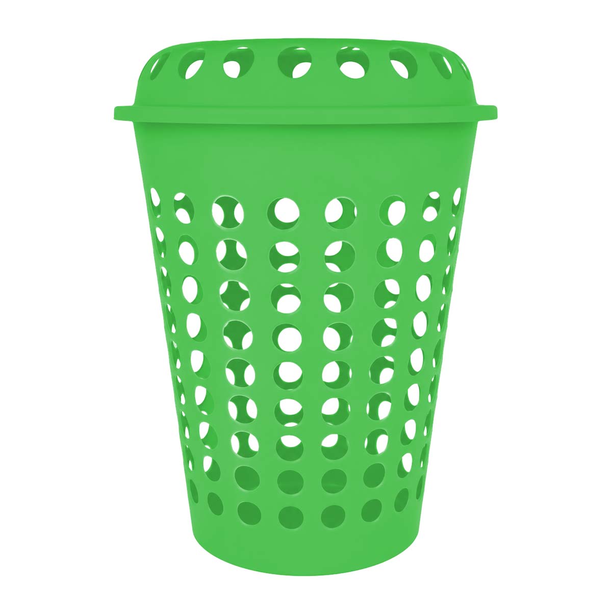 Cesto para ropa plástico con tapa verde