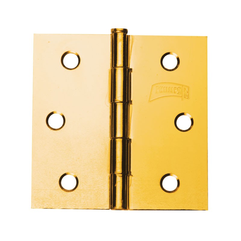 Bisagra cuadrada 3" latón brillante 930 Phillips
