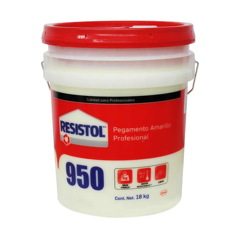 Pegamento Resistol 950 amarillo de 18 Kg