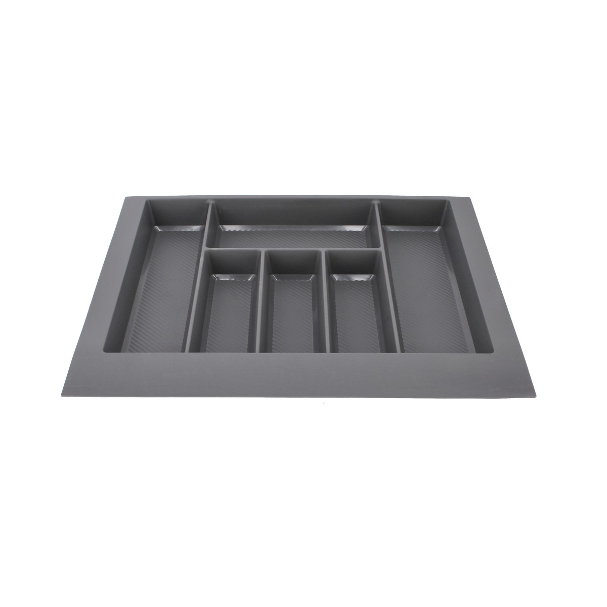 Organizador de cubiertos de 6 compartimentos grande gris Herrasa