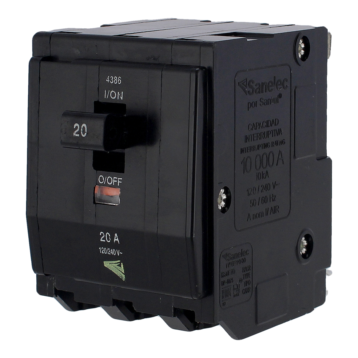 Interruptor termomagnético de 3 polos 20 A 4386 Sanelec