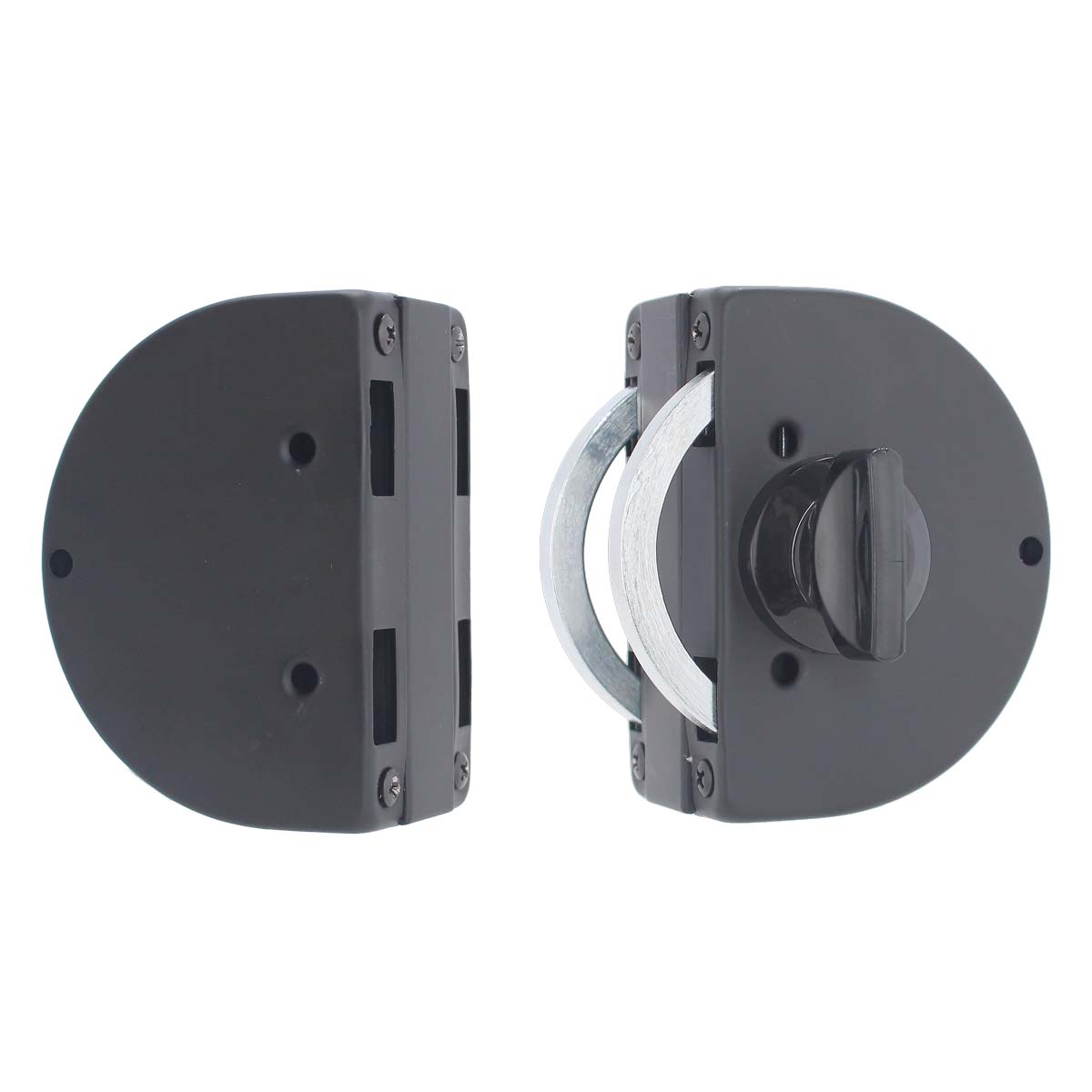 Cerradura de gancho con contra para puerta de vidrio negro mate XH82803B Axcent